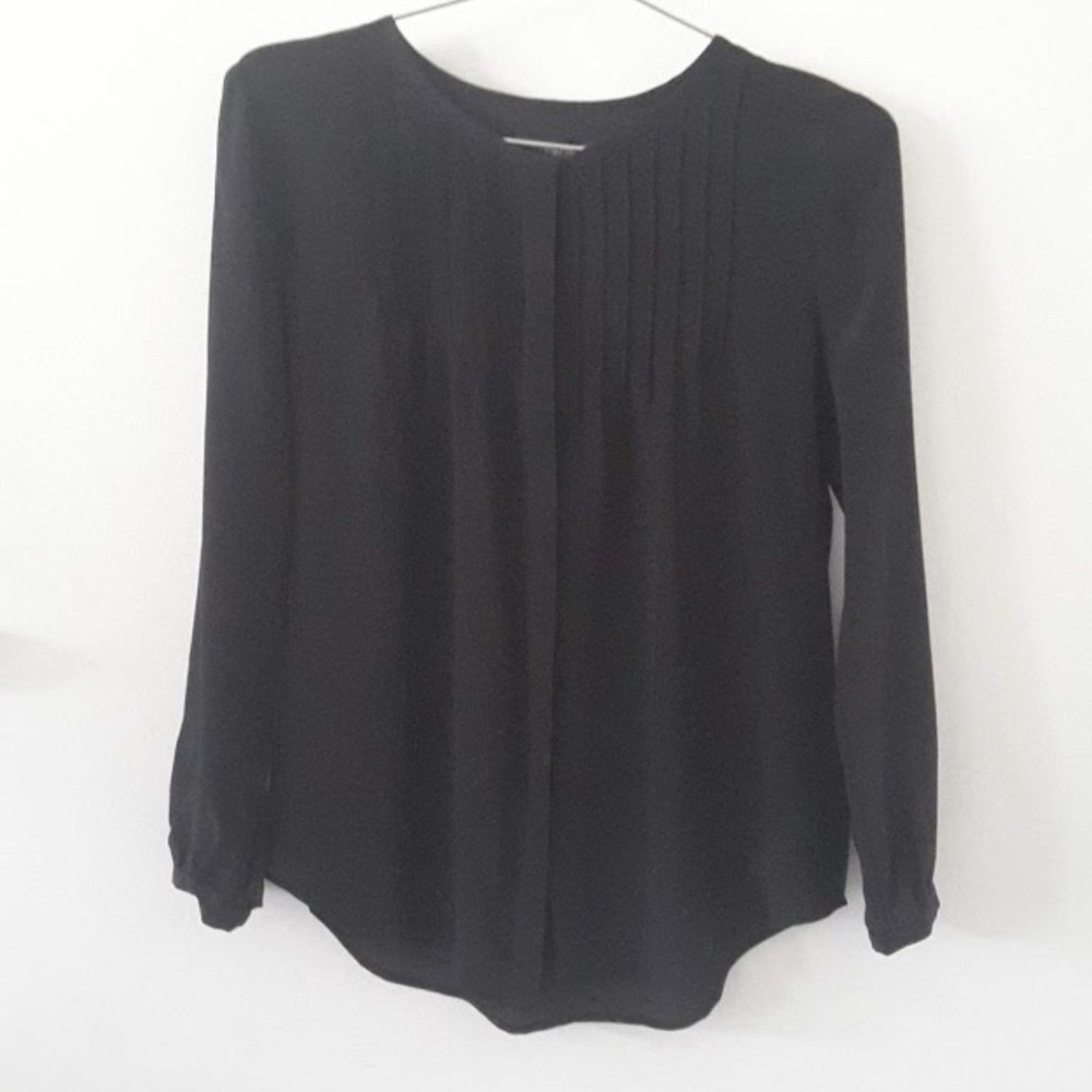 Madewell Womens Silk Ballad Black Blouse Small